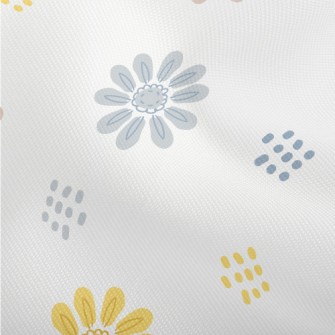 Simple Colored Flowers And Dot Dobby