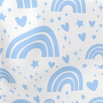 Aqua Blue Rainbow With Stars Stretch Ponte