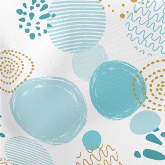 Blue Gold Circle Shape Stretch Ponte