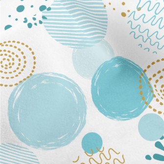 Blue Gold Circle Shape Micro Fleece