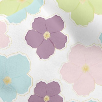 Pastel Colored Flowers Micro Fleece