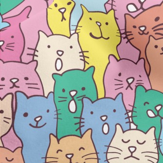 Colorful And Cute Cats Micro Fleece