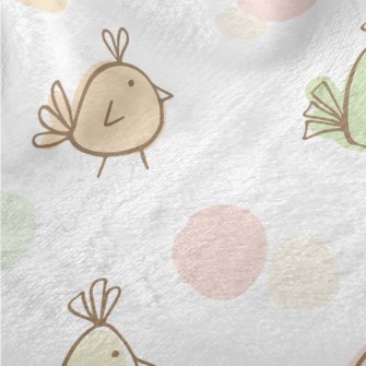 Cute Birds Of Different Shapes Minky