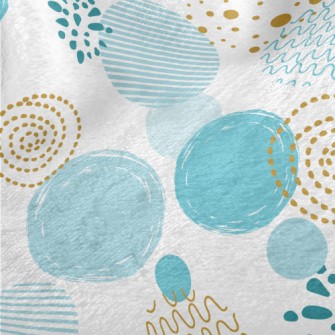 Blue Gold Circle Shape Minky