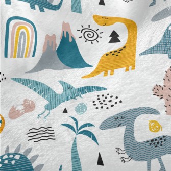 Cute Hand Drawn Dinosaur Minky