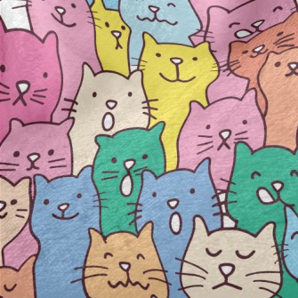 Colorful And Cute Cats Minky