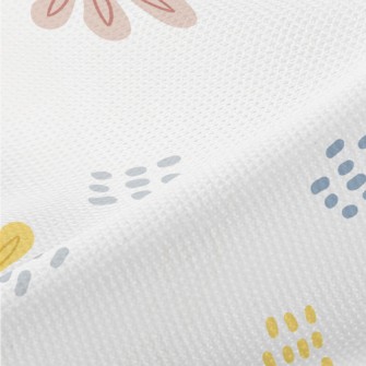 Simple Colored Flowers And Dot Piqué