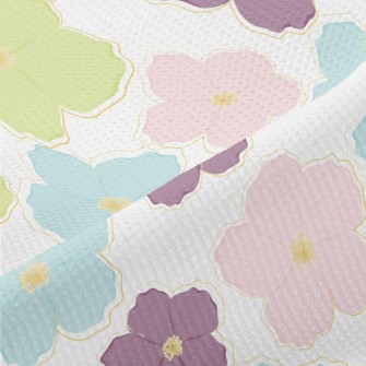 Pastel Colored Flowers Piqué