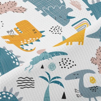 Cute Hand Drawn Dinosaur Piqué