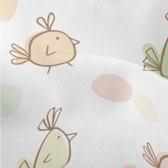 Cute Birds Of Different Shapes Lightweight Performance Linen