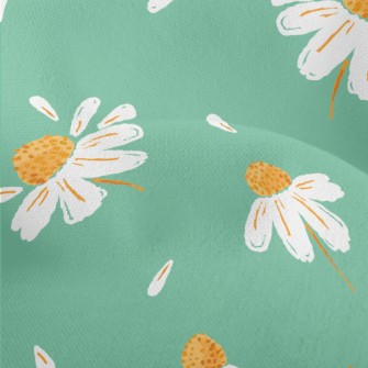 Realistic Daisy And Petals Lightweight Performance Linen