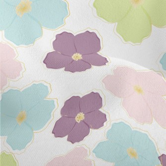 Pastel Colored Flowers Lightweight Performance Linen