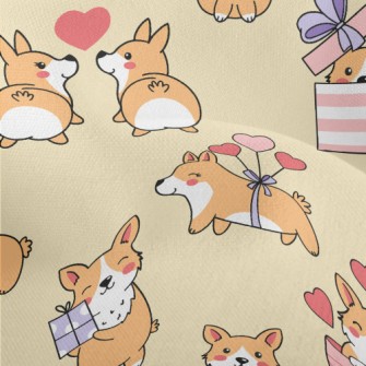 Cute Round Corgi Lightweight Performance Linen