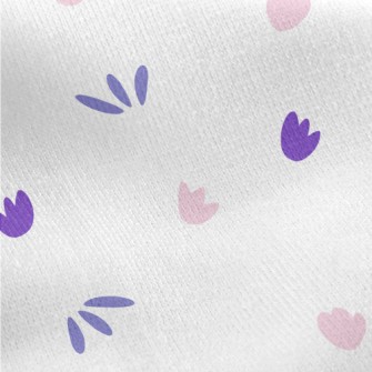 Pink And Purple Floral Graphic Jersey Backed Fleece