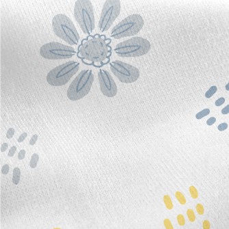 Simple Colored Flowers And Dot Jersey Backed Fleece