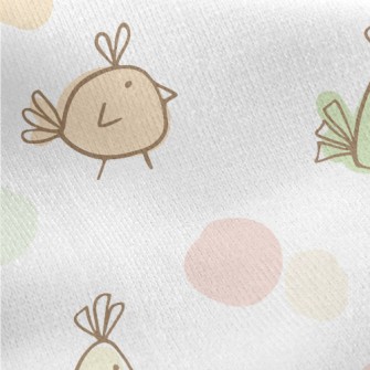 Cute Birds Of Different Shapes Jersey Backed Fleece