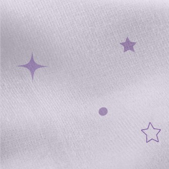 Scattered Purple Stars Jersey Backed Fleece