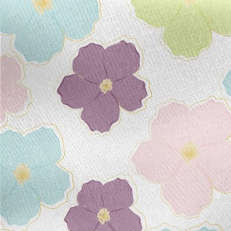 Pastel Colored Flowers Jersey Backed Fleece