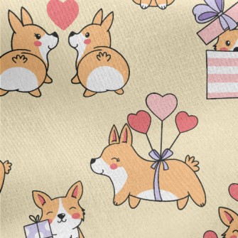 Cute Round Corgi Jersey Backed Fleece