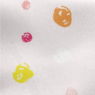 Pink And Yellow Mottled Dots Jersey Backed Fleece