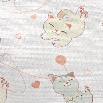 Cat Playing With Squinting Eye Pongee