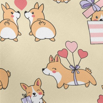 Cute Round Corgi Pongee