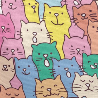 Colorful And Cute Cats Pongee