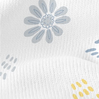 Simple Colored Flowers And Dot Stretch Jersey