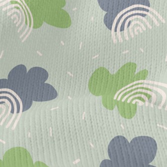 Green And Blue Clouds And Line Stretch Jersey