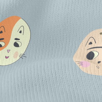 Round Cute Cat Stretch Jersey