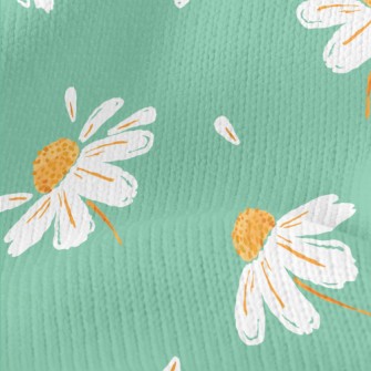 Realistic Daisy And Petals Stretch Jersey