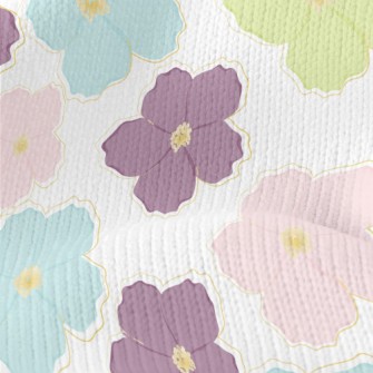 Pastel Colored Flowers Stretch Jersey