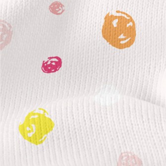 Pink And Yellow Mottled Dots Stretch Jersey