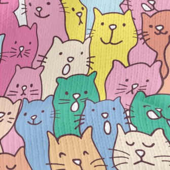 Colorful And Cute Cats Stretch Jersey