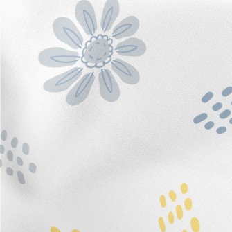 Simple Colored Flowers And Dot Lightweight Cotton Poplin