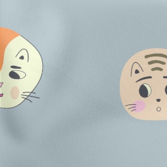 Round Cute Cat Lightweight Cotton Poplin