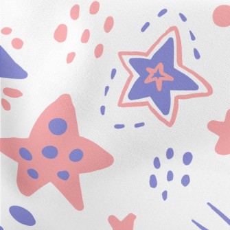 Pink And Purple Stars Of Vario Lightweight Cotton Poplin
