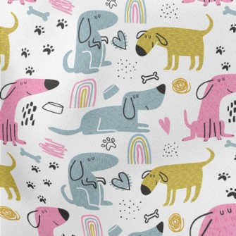 Funny Color Block Dog Lightweight Cotton Poplin