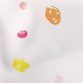 Pink And Yellow Mottled Dots Lightweight Cotton Poplin