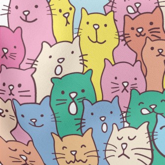 Colorful And Cute Cats Lightweight Cotton Poplin