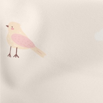 Pink And Orange Flying Bird Lightweight Cotton Poplin