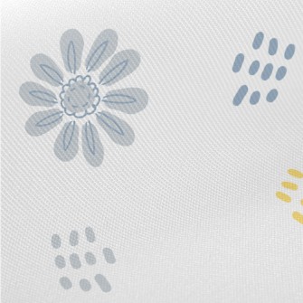 Simple Colored Flowers And Dot Midweight Cotton Poplin