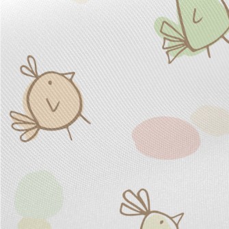 Cute Birds Of Different Shapes Midweight Cotton Poplin