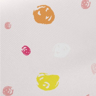 Pink And Yellow Mottled Dots Midweight Cotton Poplin