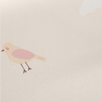 Pink And Orange Flying Bird Midweight Cotton Poplin