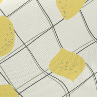 Sour Lemon And Twisted Lattice Midweight Cotton Poplin