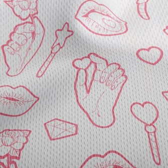 Funny Lip Gestures Athletic Mesh Flat Back