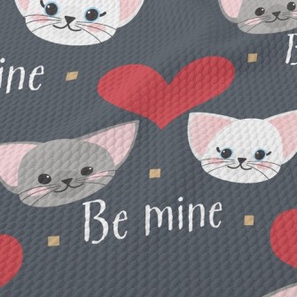 Loving Cat Couple Birdseye Piqué