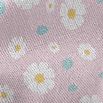 Pure White Flower Standard Corduroy