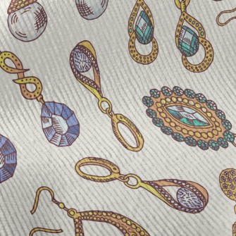 Gold Edge Crystal Earrings Standard Corduroy